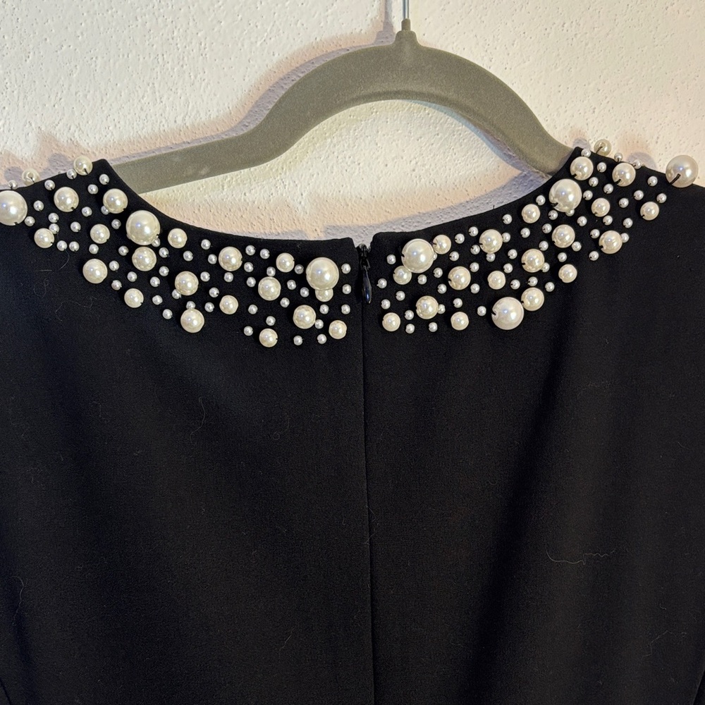 Andrew Marc Black Dress with Pearl Embellishments - Picture 6 of 6